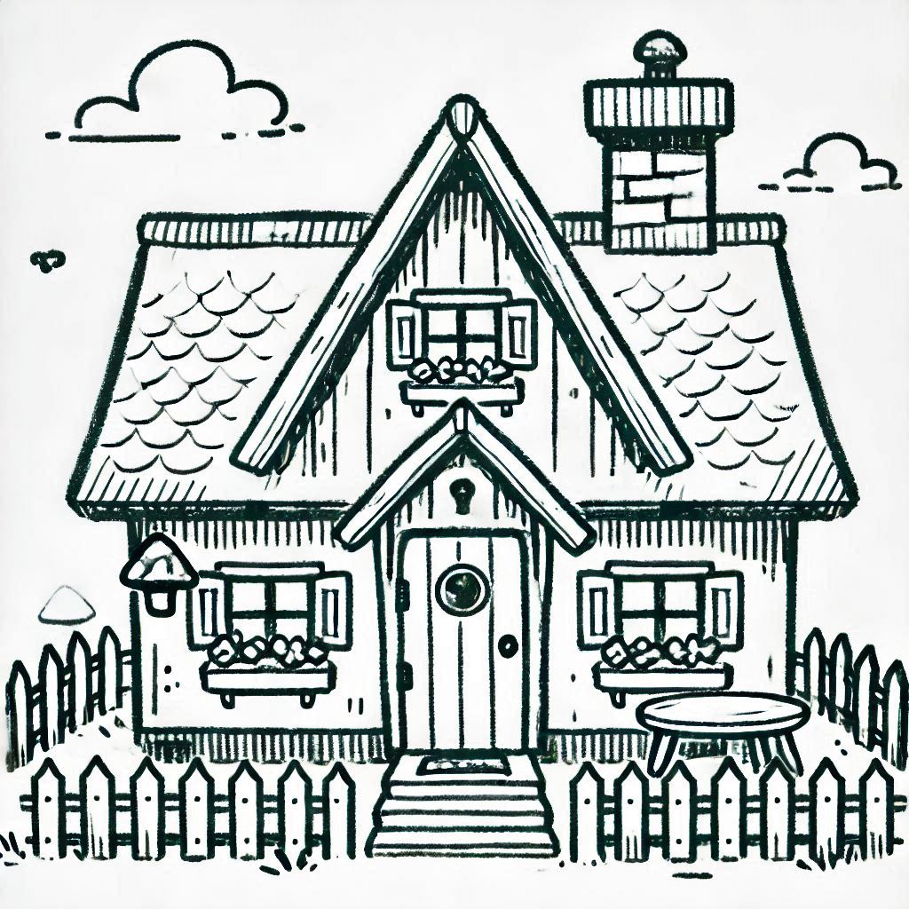Simple Drawing for Kids: Cute House Sketch Ideas