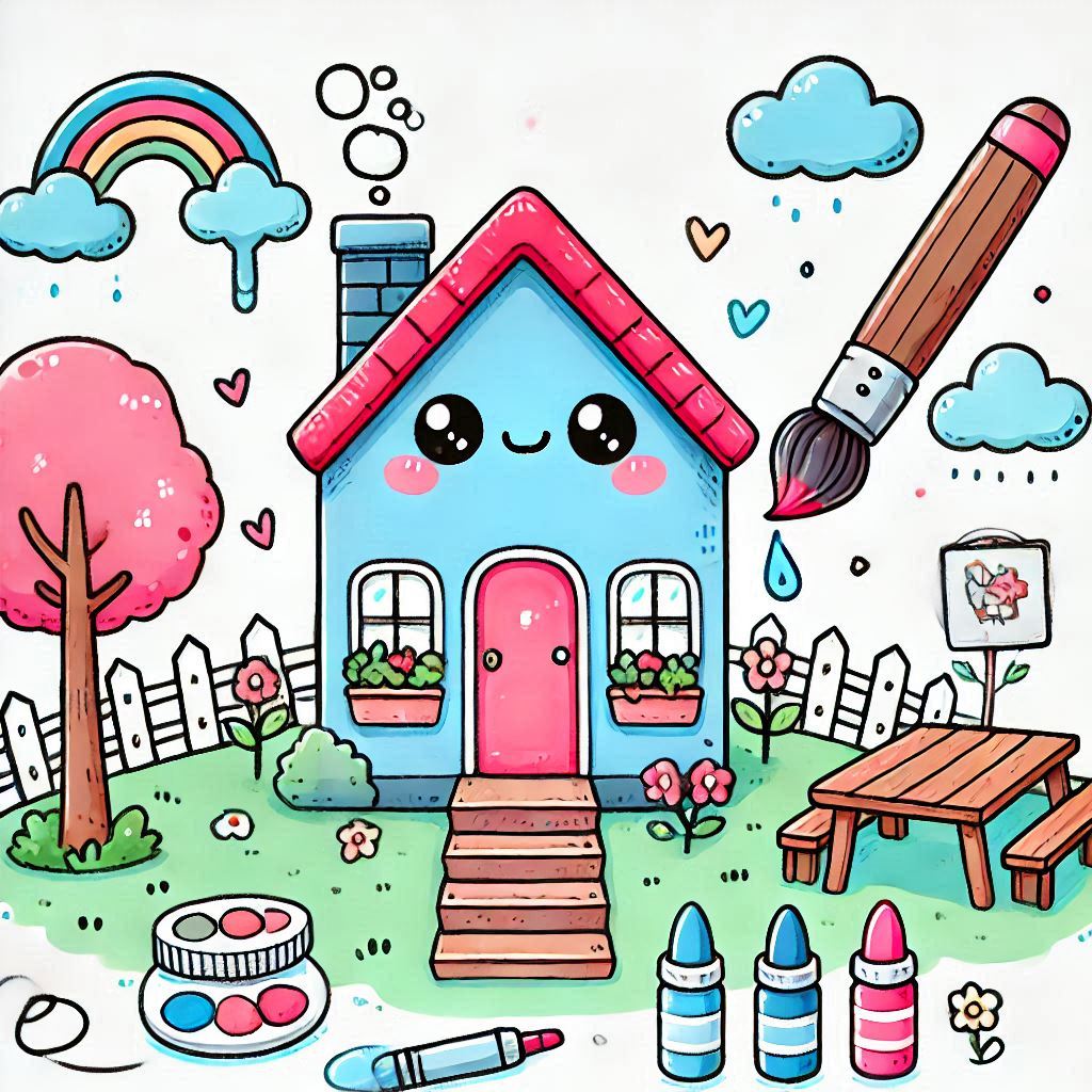 Cute House Drawing Ideas for Kids