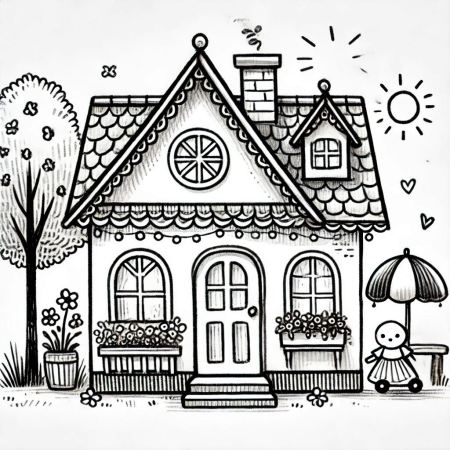Simple Drawing for Kids: Cute House Sketch Ideas